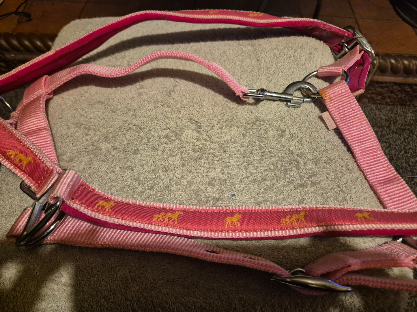 Secondhand Cob Pink Horse design Headcollar (37)