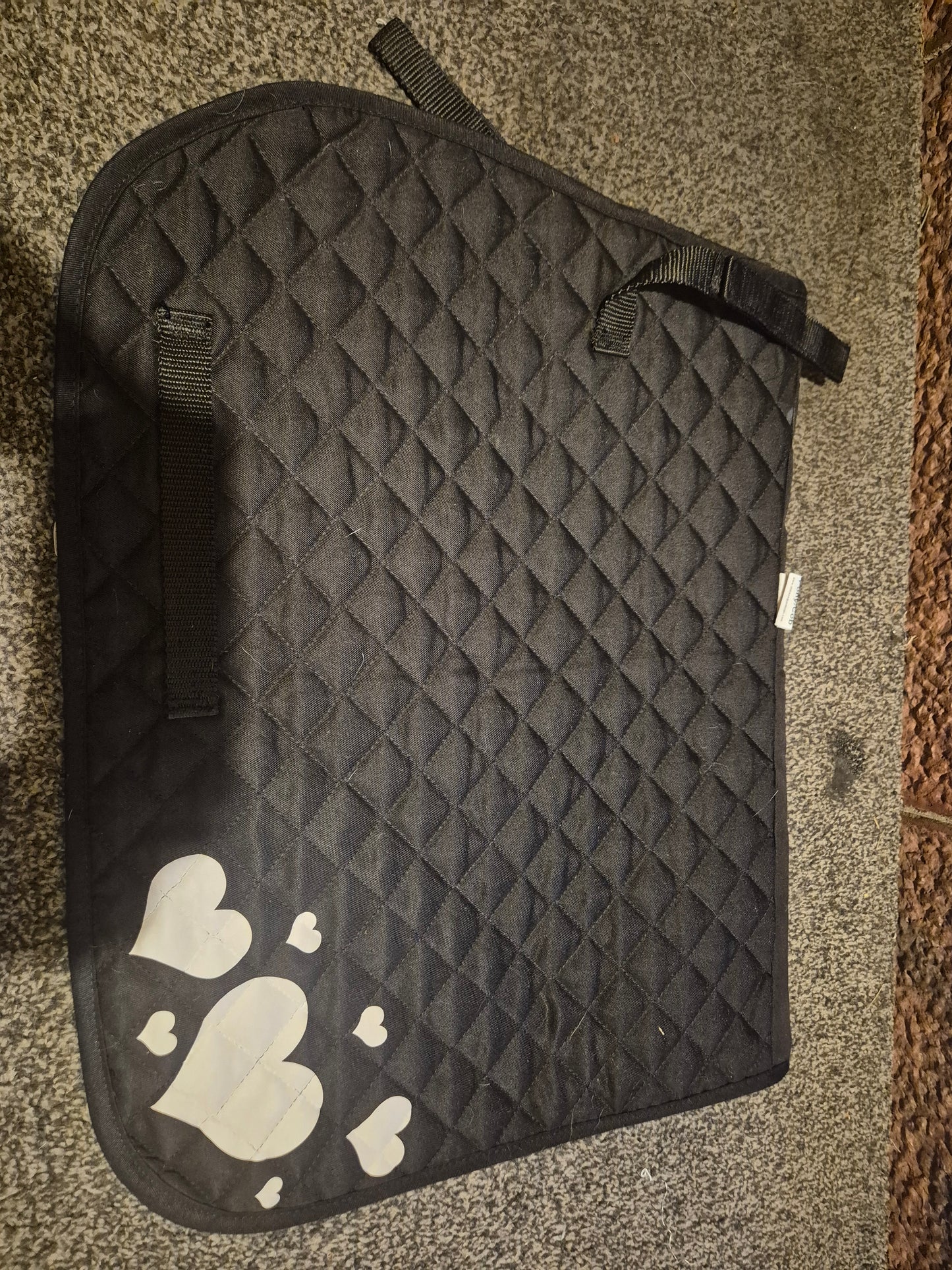 Wessex Black with white hearts Saddle Pad - Pony/Cob (6)