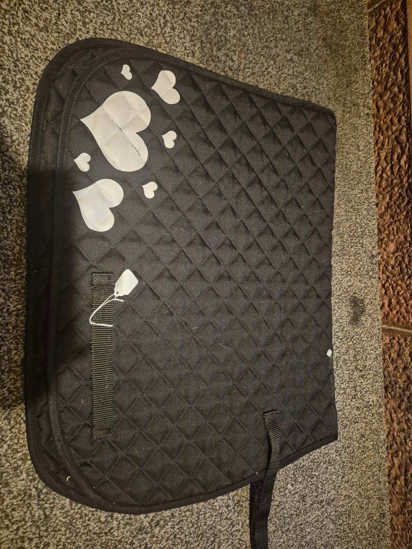 Wessex Black with white hearts Saddle Pad - Pony/Cob (6)