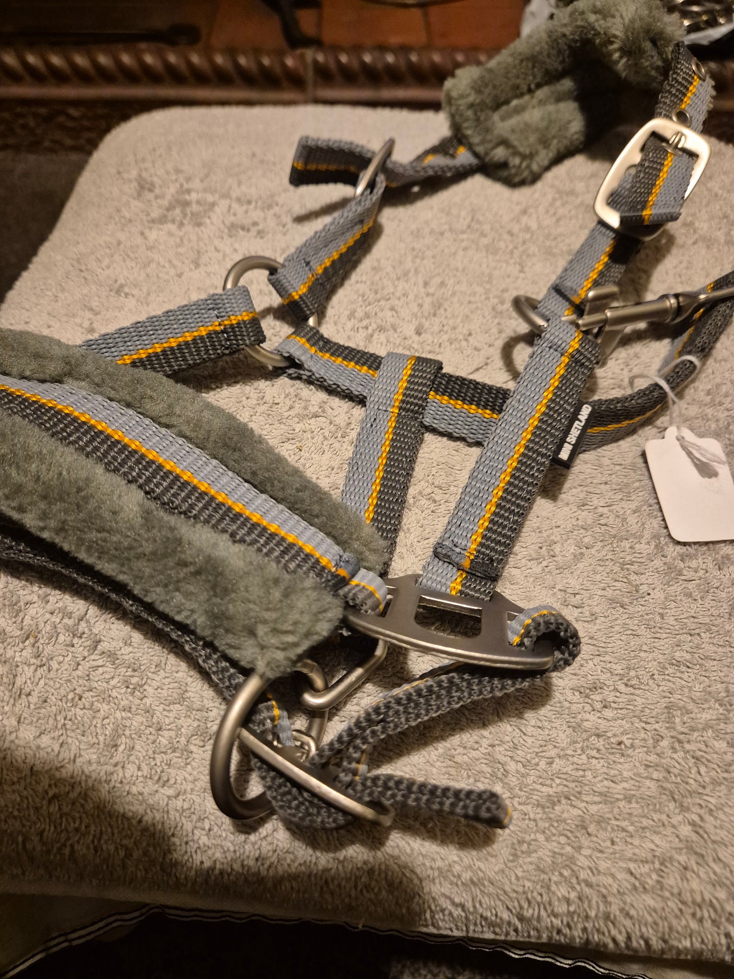 NEW Grey Mini Shetland Fluffy Headcollar (17)