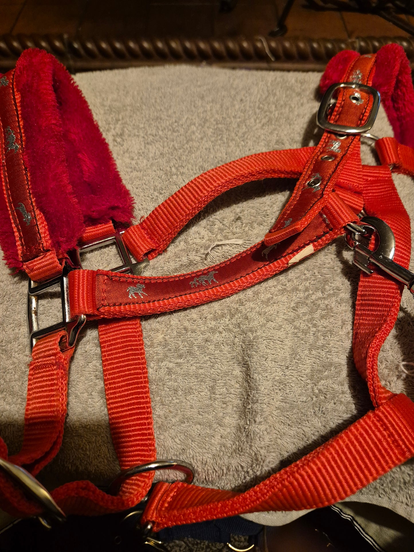 As New Furry Red Full Headcollar - Horse design (48)
