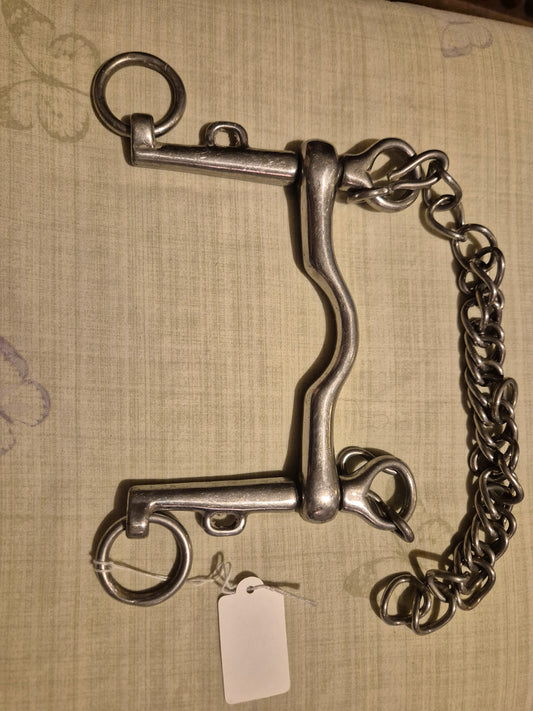 4.5 inch Ported Mouth Pelham with Curb chain (24)