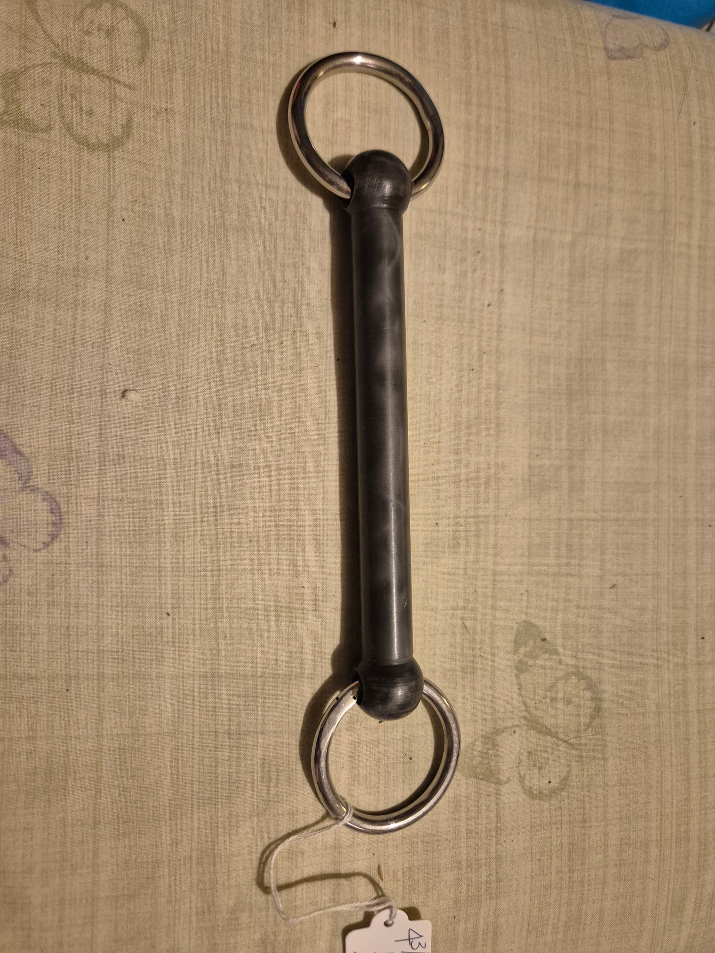 4.45inch New Hard Rubber Snaffle..Silver rings (13)