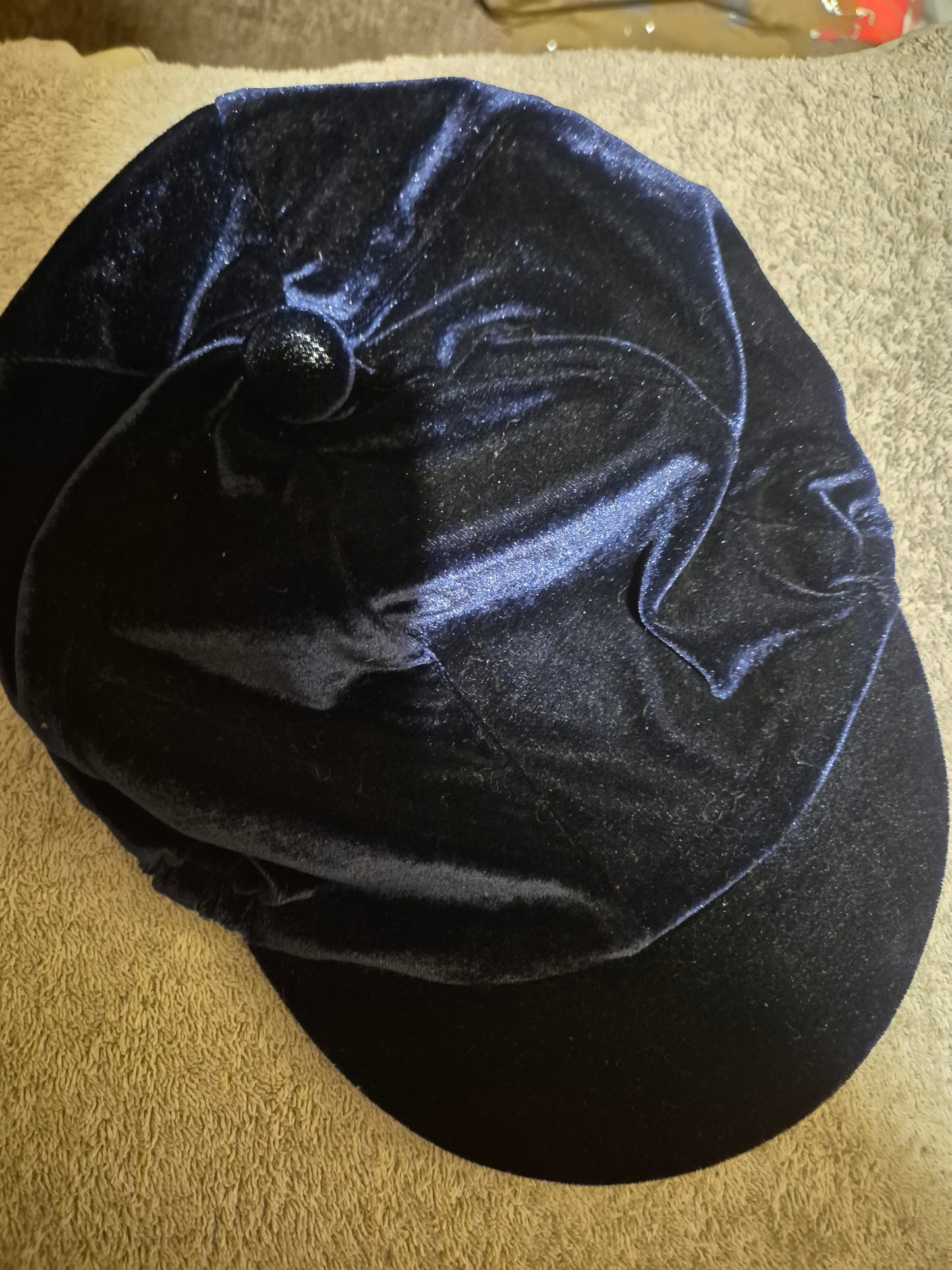 New Shires Navy Velvet Hat Cover (55)