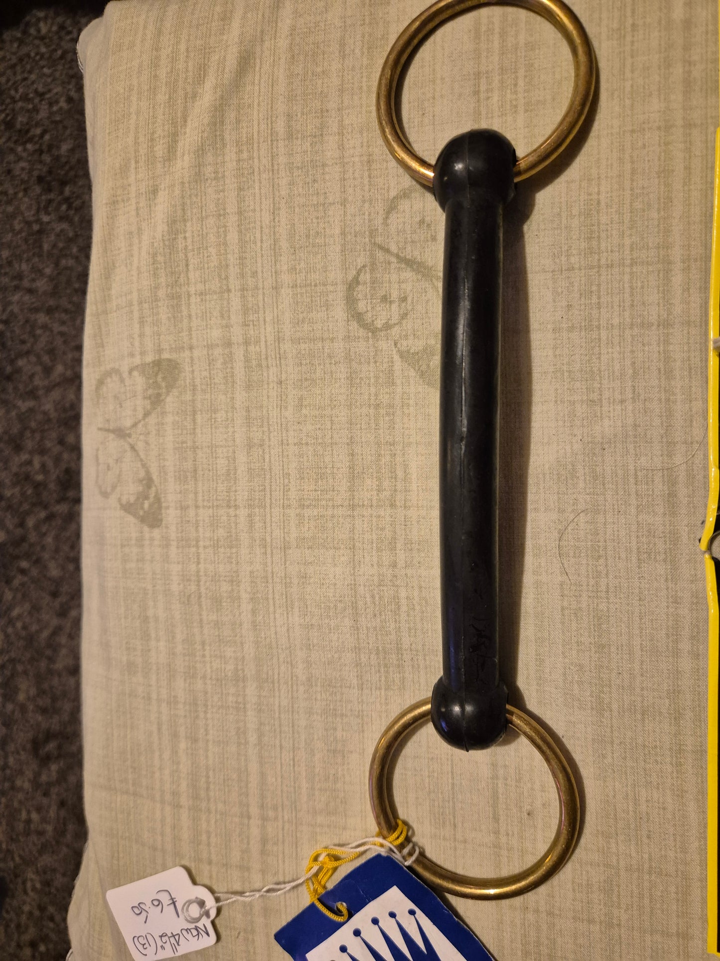 4.5 inch New Hard Rubber Loose ring Snaffle..Gold Rings (13)