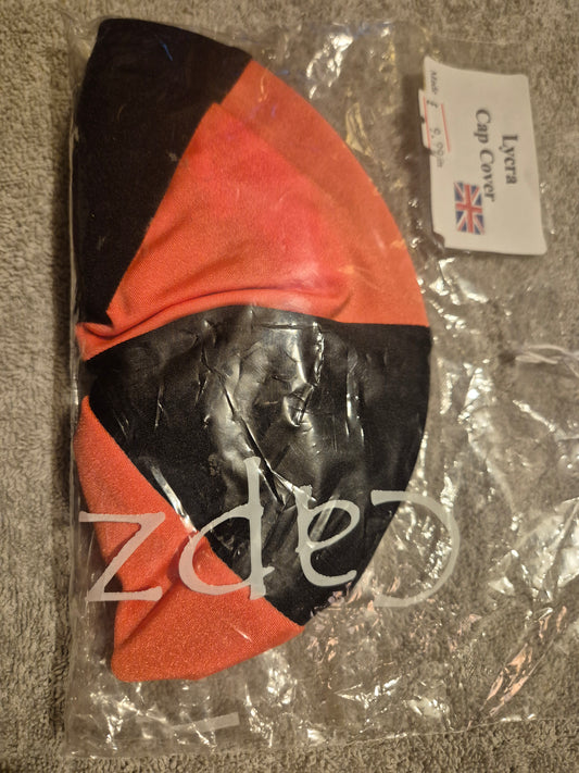 Capz Lycra Cap Cover  - Orange & Black (11)