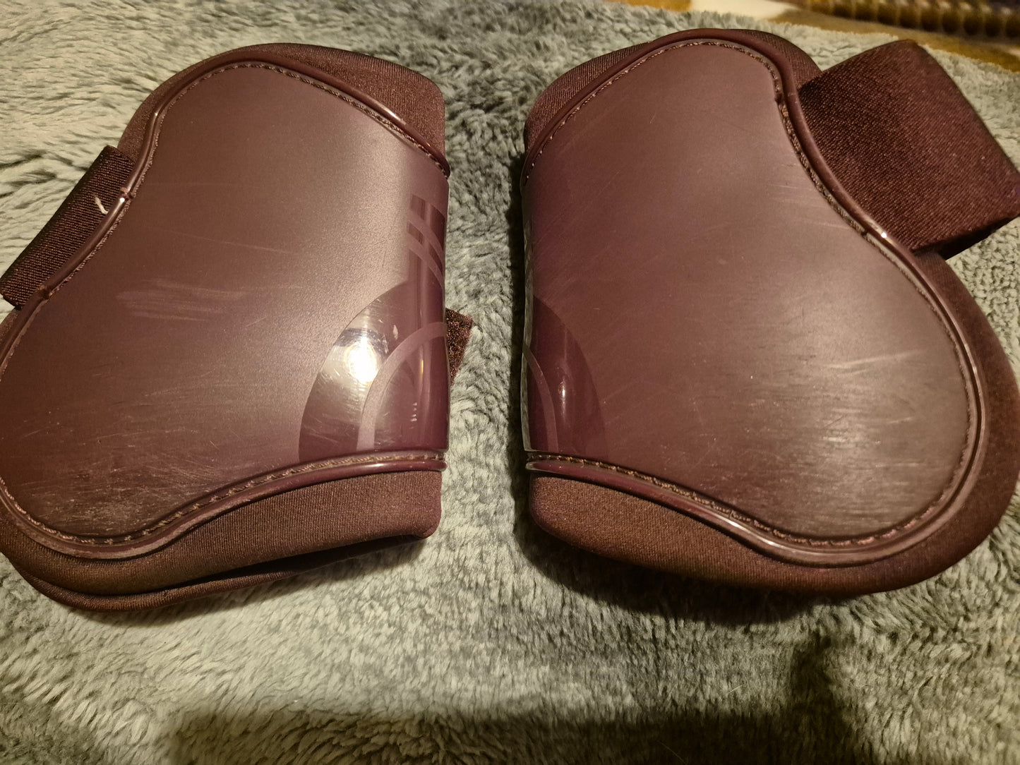 Secondhand Burgundy Diamonte Full size Fetlock Boots (12)
