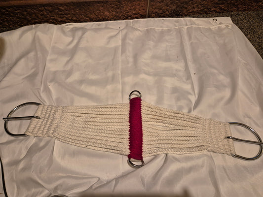 New 24" White & Red Western Girth (10)