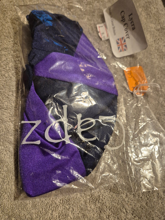 Capz Lycra Cap Cover - Purple & Navy (4)