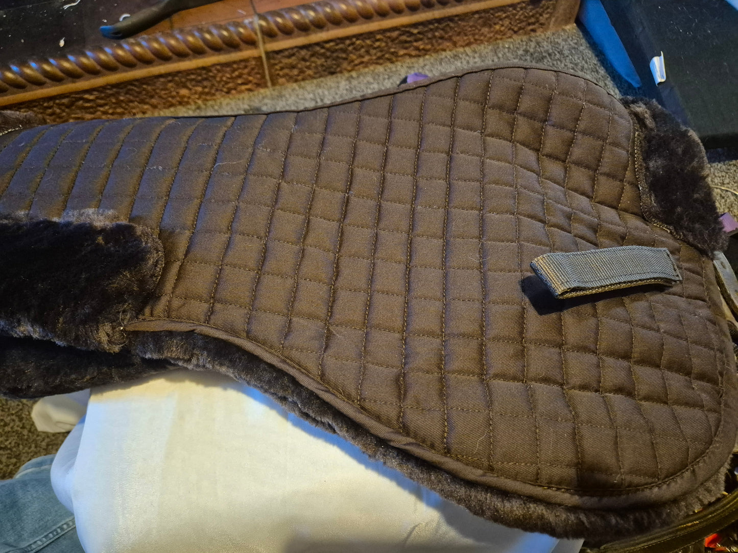 New Mark Todd Deluxe Brown Fleece Lined Half pad size Full (67)