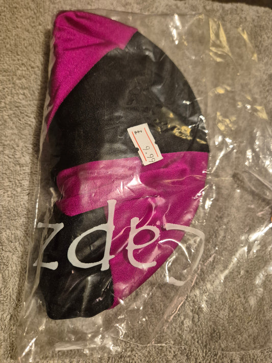 Capz Lycra Cap Cover - Cerise & Black (5)