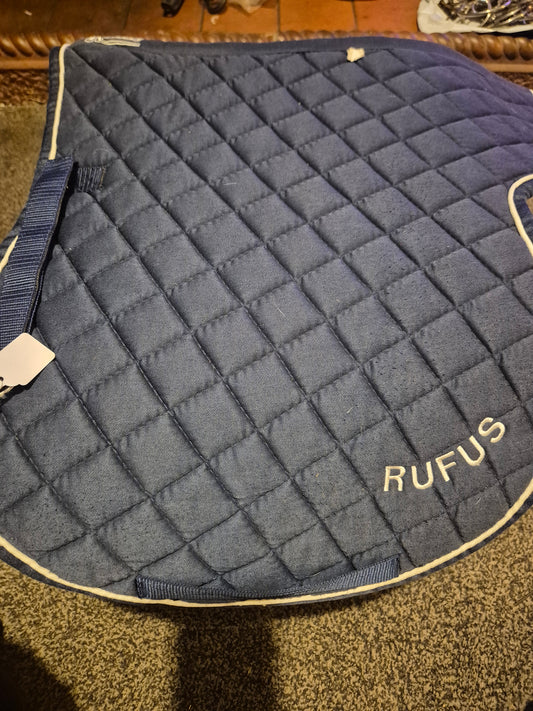 Secondhand Full Roma Navy Numnah with white piping (44)
