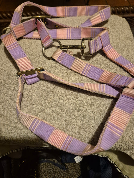 NEW Full Lilac and pink Nylon Headcollar (44)