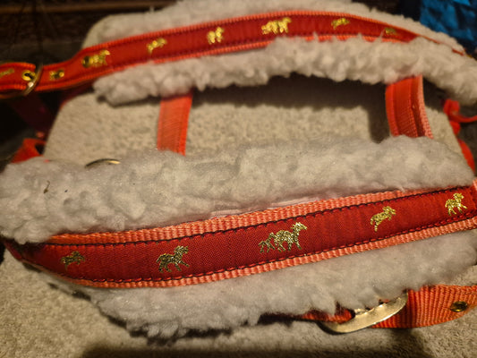 NEW Fluffy Red Headcollar Full size (38)