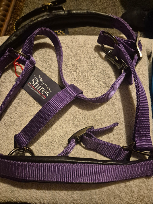 NEW Shires Deluxe Purple Padded Headcollar- Full (3)