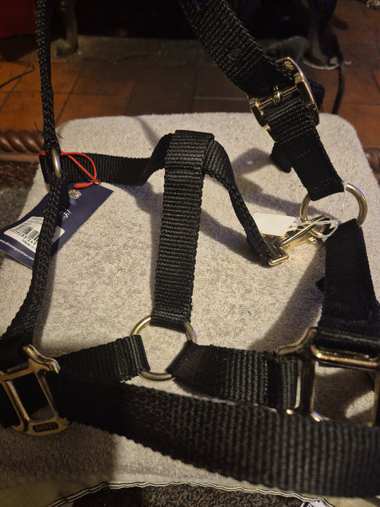 NEW Shires Adjustable Black Pony Headcollar (33)