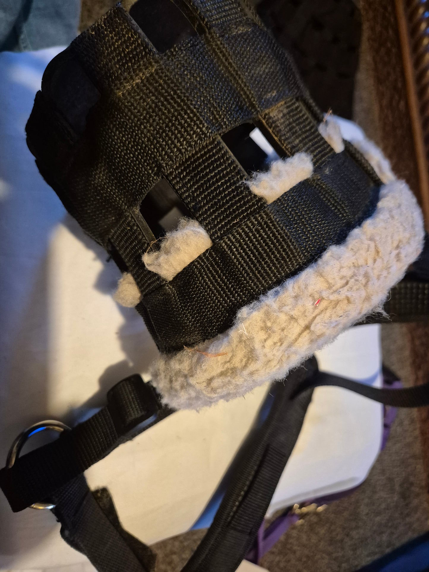 Secondhand Pony Black Fleecy Grazing Muzzle (7)