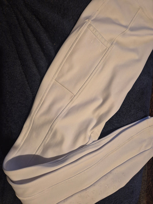 New Aubrion Childs 24" White Riding Tights (33)
