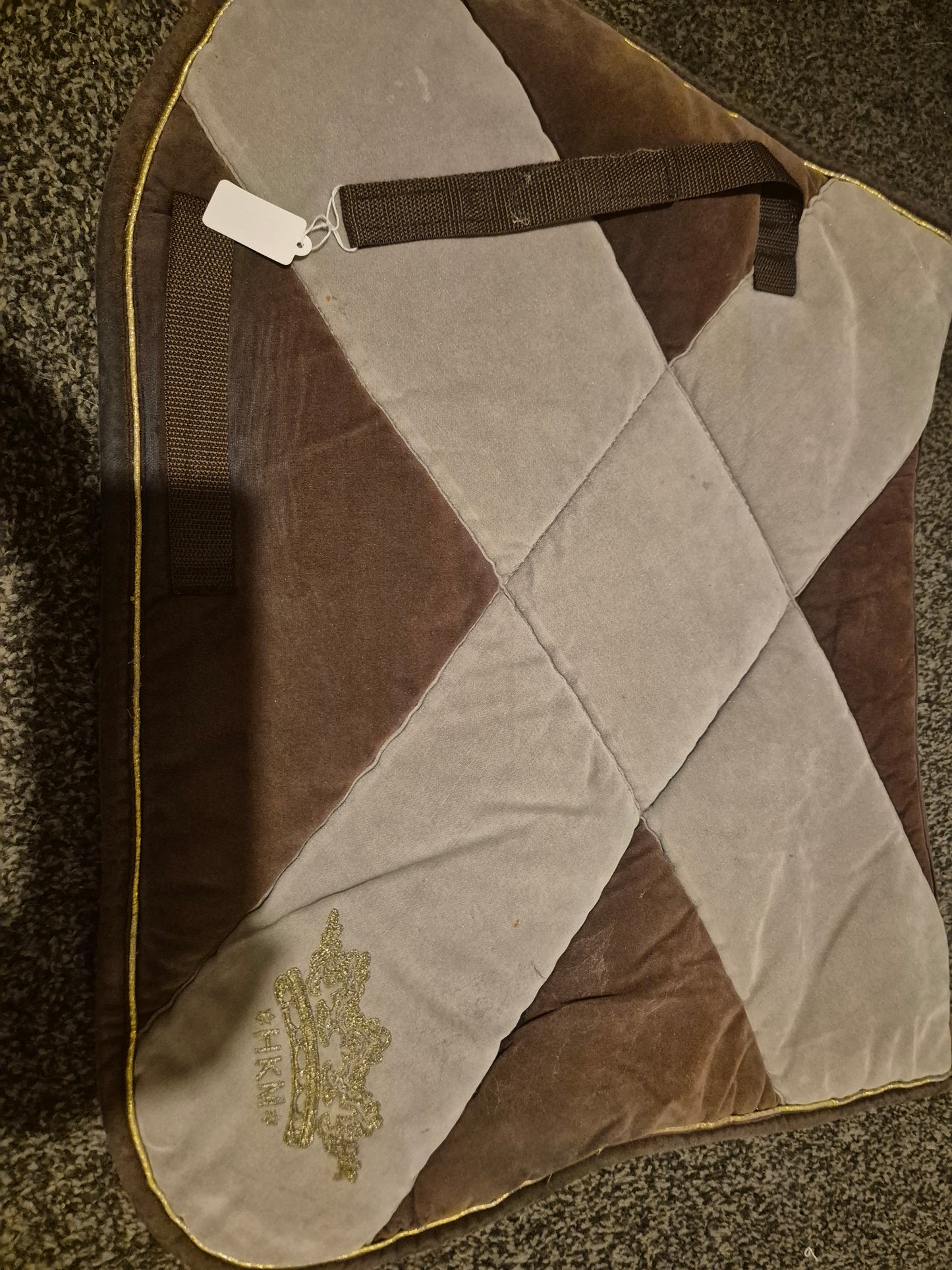 HKM padded Brown & Grey Saddle Cloth - Pony  (8)