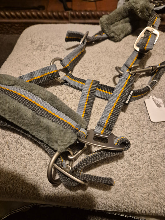 NEW Grey Mini Shetland Fluffy Headcollar (17)