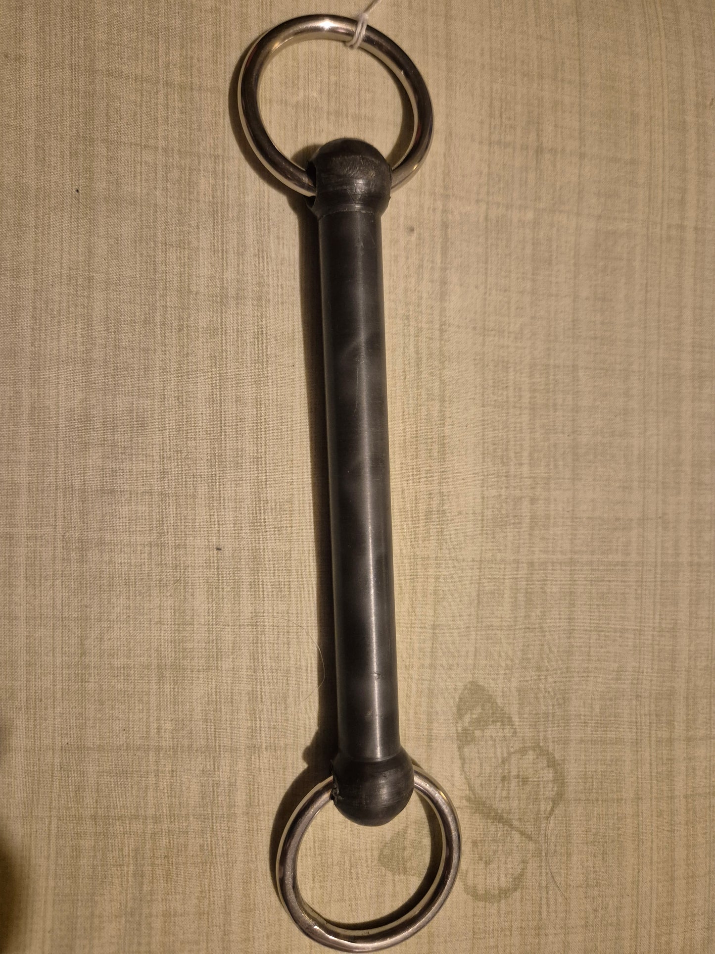 4.45inch New Hard Rubber Snaffle..Silver rings (13)