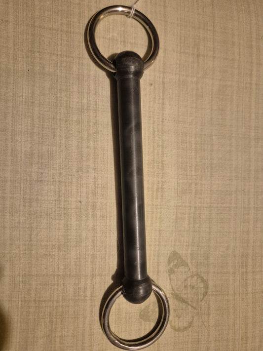 4.45inch New Hard Rubber Snaffle..Silver rings (13)