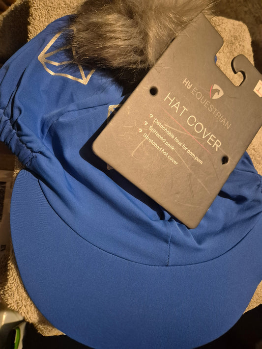 Hy Diamonds Cap Cover - Electric Blue / Grey with Detachable Pom Pom (17)