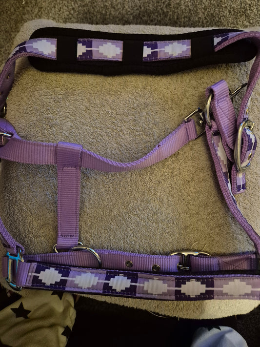 NEW Lilac Polo Cob Size Headcollar (29)