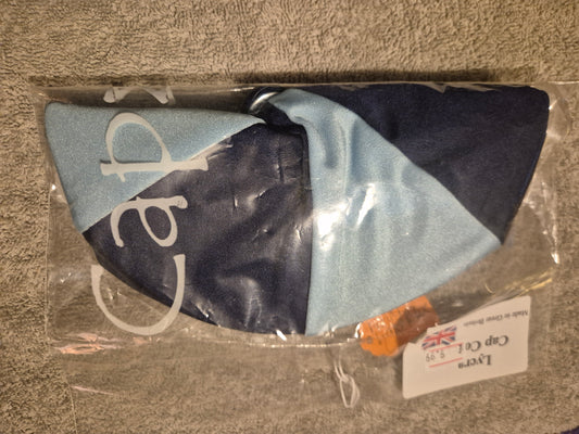 Capz Lycra Cap Cover - Navy & Light Blue (2)