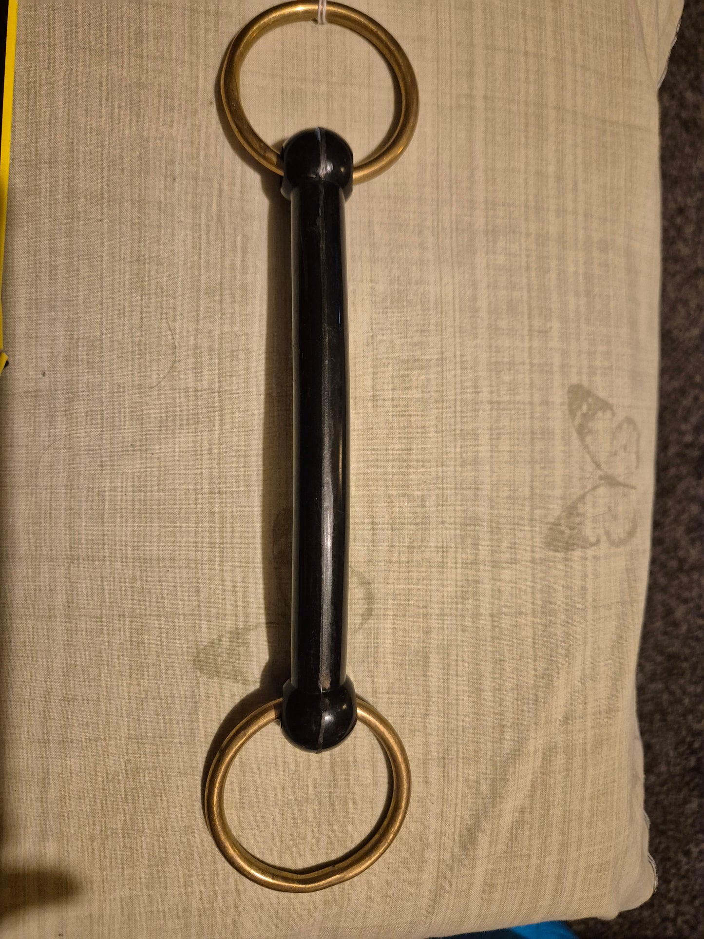 5 inch New Hard Rubber Loose ring Snaffle..Gold ring (13)