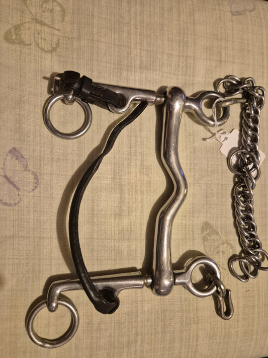 5 inch Ported Mouth Pelham with Lip Strap (24)